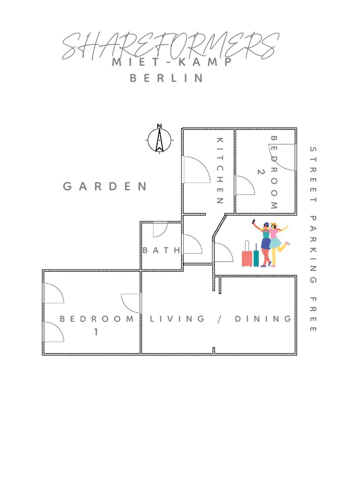 Miet-Kamp Ruhig, Zentral, Nahe Messe, Ausgefallenes Design 2 Schlafzimmer Berlin Luaran gambar